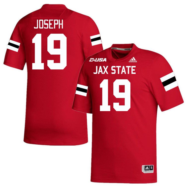 #19 Morven Joseph Jacksonville State Gamecocks College Football Jerseys Stitched-Red